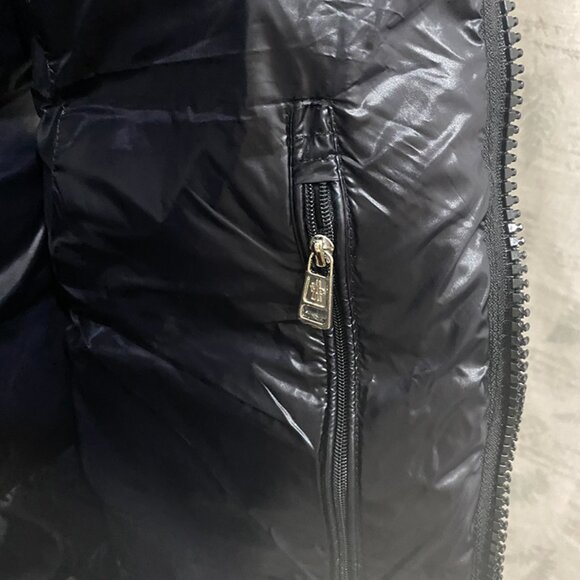 Womens Tricolor Hood Moncler Black Puffer Vest - Picture 11 of 12
